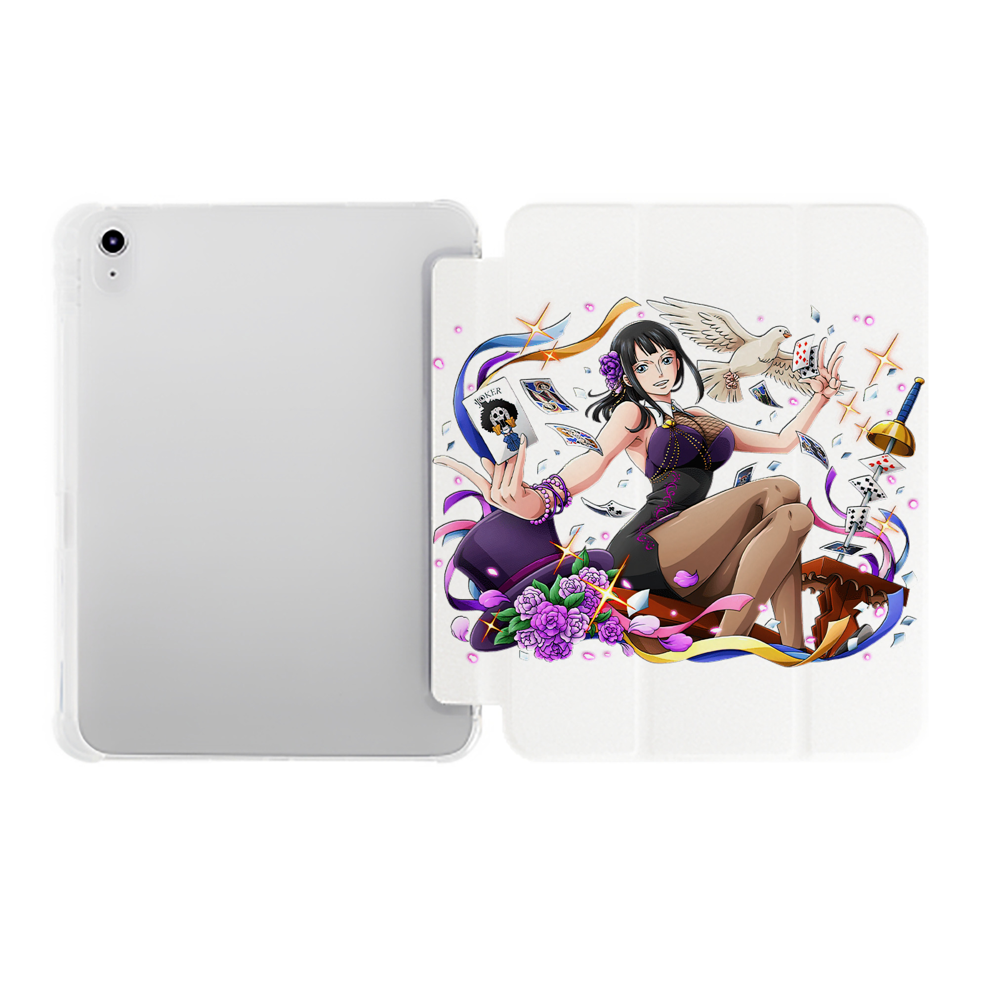 （画像用） ワンピース ニコ・ロビン ONE PIECE Nico Robin IPad ケース ペン収納付き 三つ折りスタンド PUレザー×シリコン 対応機種9.5/10.5/10.9インチ